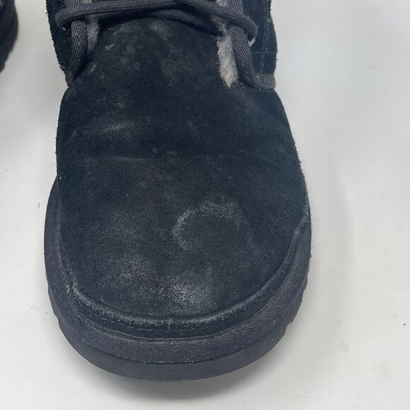 UGG Neumel Chukka Boots Mens 11 Black Suede Sheepskin Lined Ankle Winter Shoes - Picture 6 of 16
